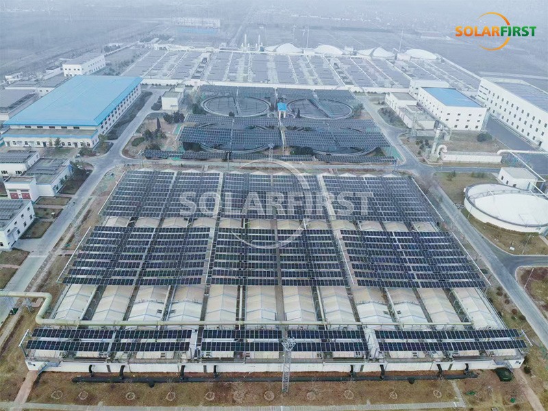 中国における1.9MWpフレキシブル下水処理場の設置